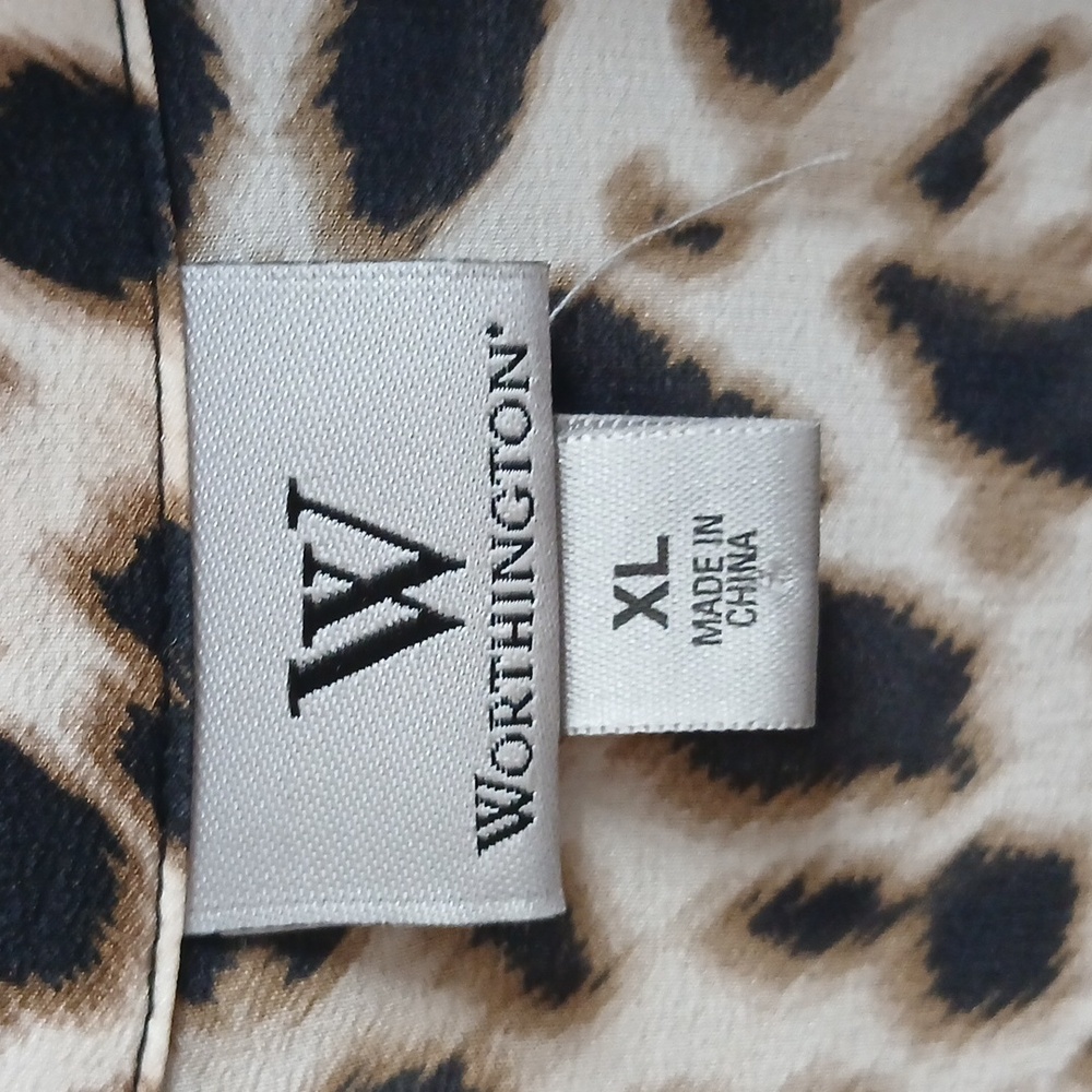 Worthington Leopard Print Blouse Size Xl - Picture 6 of 7